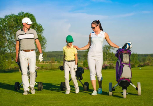 KIds Playing Golf With Parents